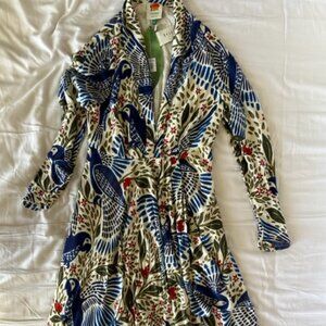 NWT FARM Rio Blue Macaw Flight Maxi Dress Sz M